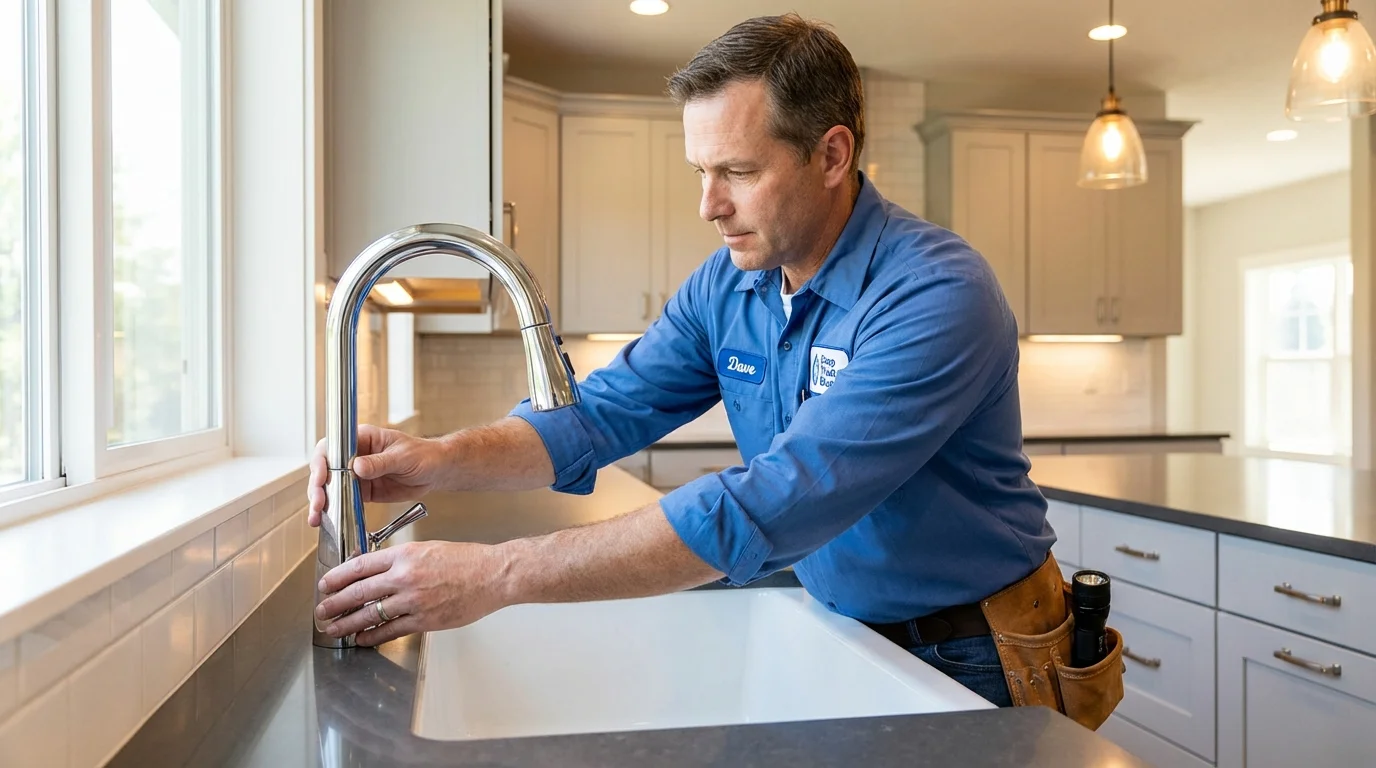 Kitchen faucet installation by Johns Plumbing LLC in West Branch